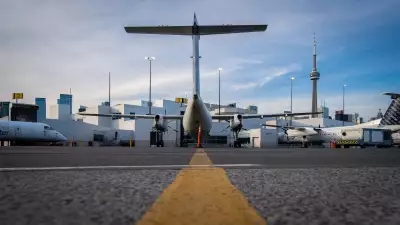 An airplane at Billy Bishop Toronto City Airport