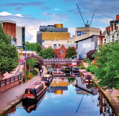 The Birmingham Main Line Canal in Birmingham's bustling city centre The Birmingham Main Line Canal in Birmingham's bustling city centre