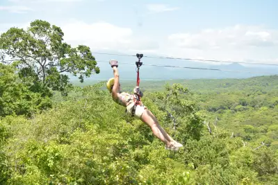 Editor Katie Bridges ziplining with Hacienda Aromal in the Papagayo Peninsula, Costa Rica
