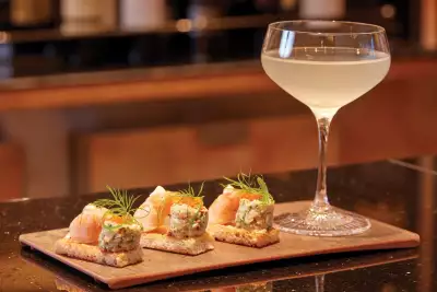 Cunard Cruises | A cocktail and bites on the Cunard Queen Elizabeth