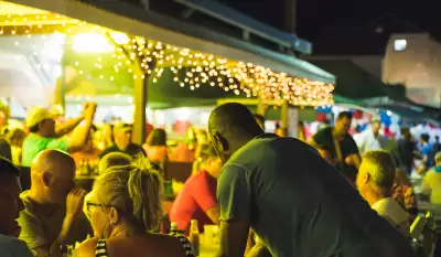 Busy lolo restaurants in Grand Case, Saint Martin