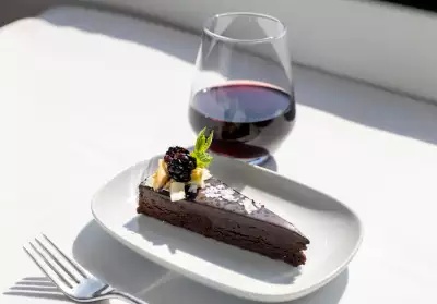 Chocolate cake aboard the Rocky Mountaineer