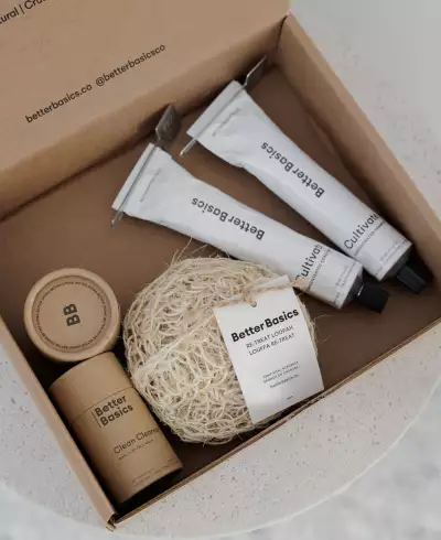 A look inside Better Basics Clean Routine Starter Kit