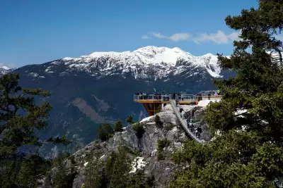 The suspension bridge at the top of the Sea to Sky gondola in Squamish, B.C.