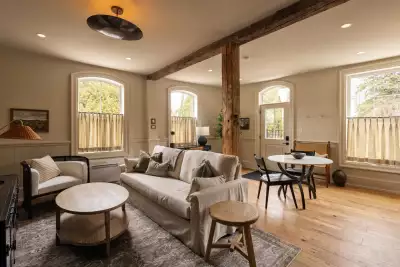 We check out a Nordic spa hotel in Caledon | A living room inside one of the suites at The Liberty Inn