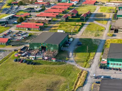 An aerial view at Base31 in Picton, Prince Edward County