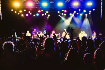 A view of the stage from a crowded concert at Base31 in Picton, Prince Edward County