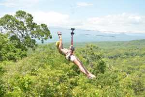 Editor Katie Bridges ziplining with Hacienda Aromal in the Papagayo Peninsula, Costa Rica