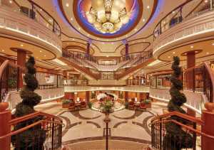 Cunard Cruises | The Grand Lobby on the Cunard Queen Elizabeth