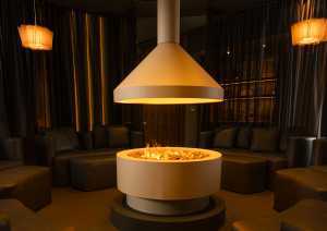 Trove Toronto | The firepit is the centrepiece of the IV Therapy Lounge