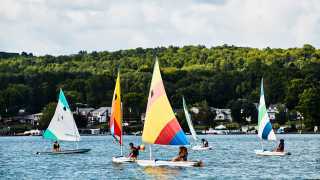 Finger Lakes, New York | Colourful boats sail on Canandaigua Lake