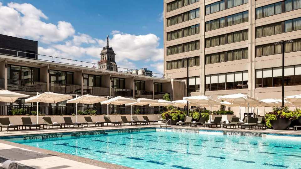 The Sheraton Centre Toronto pool is available to non-hotel guests