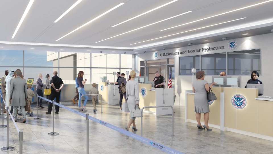 Billy Bishop Toronto City Airport U.S. Customs and Border Protection Preclearance rendering