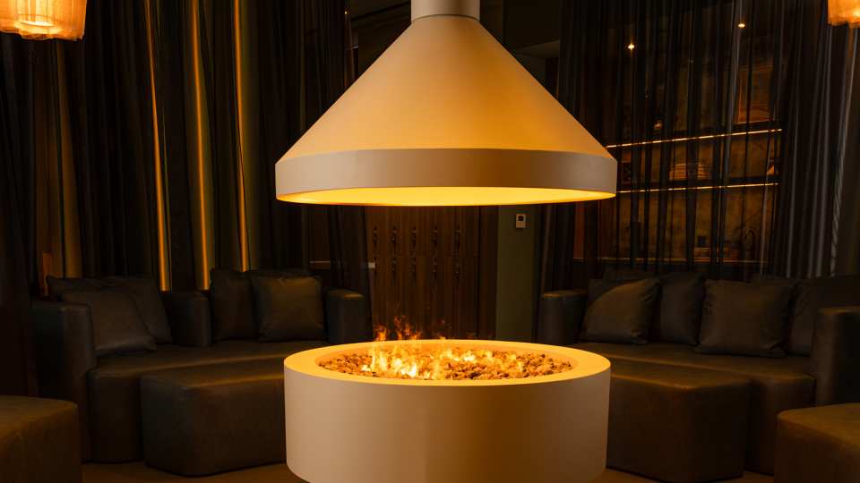 Trove Toronto | The firepit is the centrepiece of the IV Therapy Lounge
