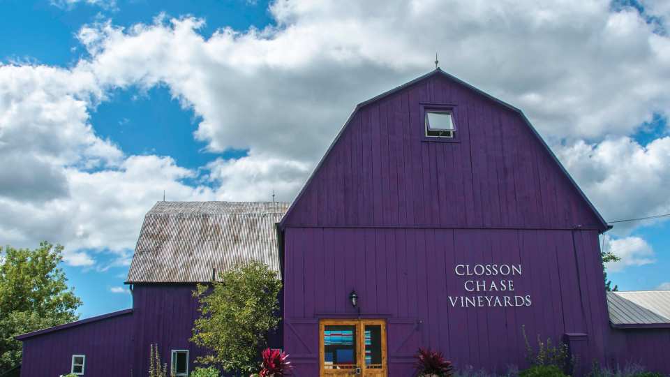 Closson Chase's big purple barn in Prince Edward County