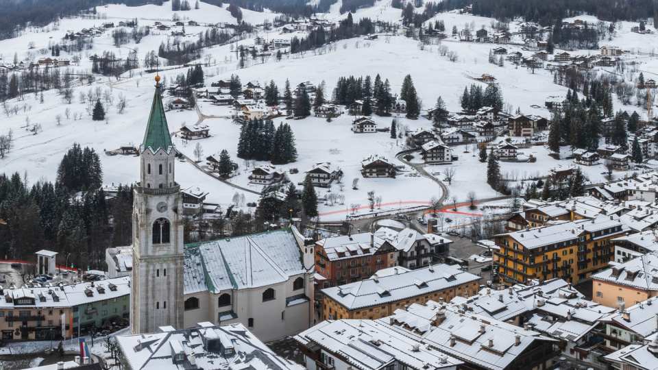 Olympics Italy | An aerial view of Cortina d'Ampezzo, Italy