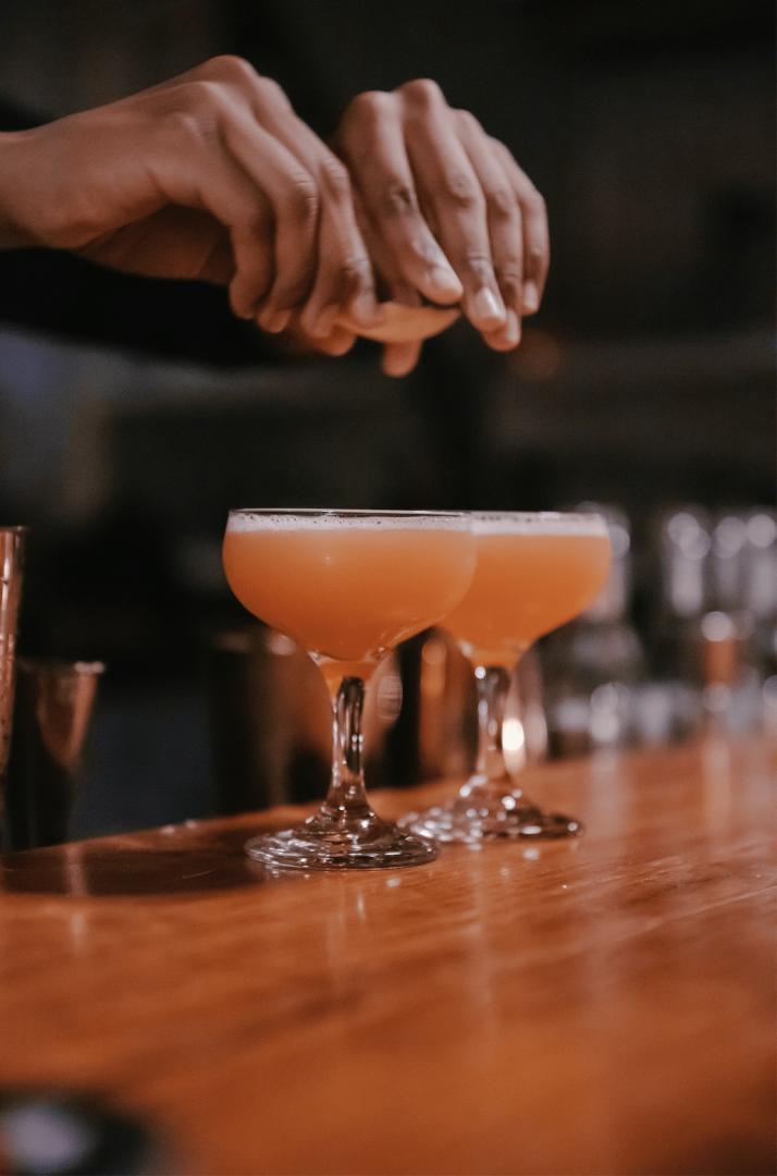 New York City | Cocktails sit on the bar at Kindred