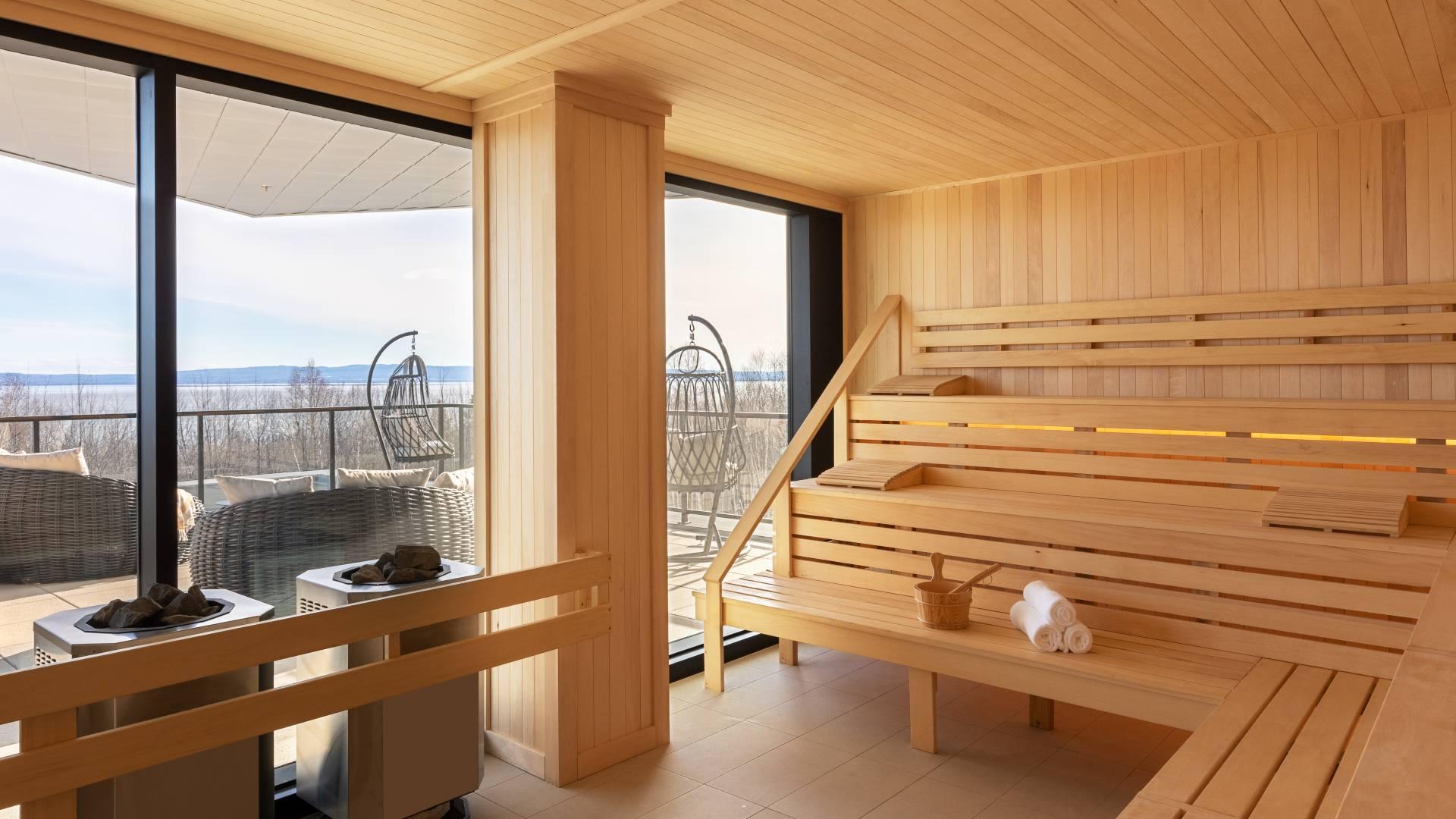 Club Med Charlevoix | Inside the sauna at Club Med Charlevoix