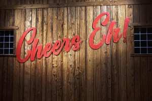 Chatham-Kent, Ontario | The "Cheers Eh" sign at Red Barn Brewing