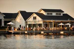 Finger Lakes, New York | A view from a boat of The Lake House on Canandaigua