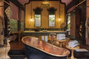 Best honeymoon destinations | Rainforest tent bathroom at Capella Ubud, Bali