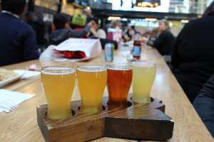 Manitoba restaurants | A flight of beers at The Common, Manitoba