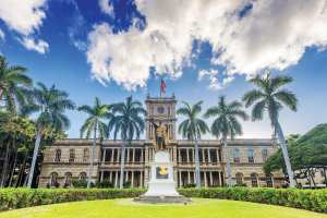 Iolani Palace in downtown Honolulu, Hawai'i