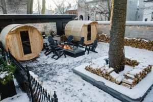 Things to do in Toronto and the GTA | Barrel saunas at the Frontenac Club Hotel in Kingston