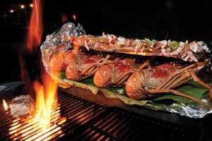 Barbados Rum and Food Festival | Lobsters on the grill
