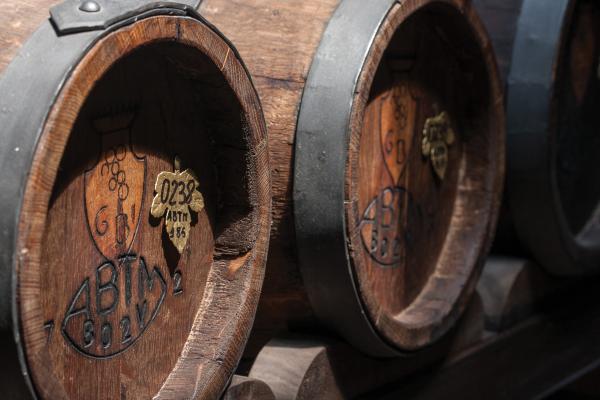 Balsamic vinegar aging in barrels in Modena, Italy