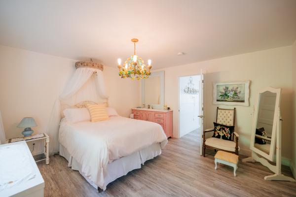 The master bedroom inside Wish Lakehouse, waterfront Ontario cottage rental