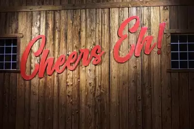 Chatham-Kent, Ontario | The "Cheers Eh" sign at Red Barn Brewing