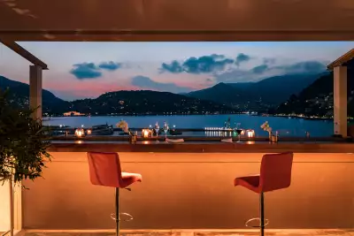 Best honeymoon destinations | A night view from the Infinity Bar at Vista Palazzo Lago di Como