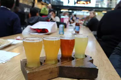 Manitoba restaurants | A flight of beers at The Common, Manitoba
