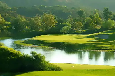 A water feature at The Grand Golf Club course at Fairmont Grand Del Mar, San Diego