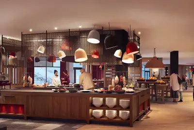 The buffet at Le Val Claret at Club Med Tignes in the French Alps