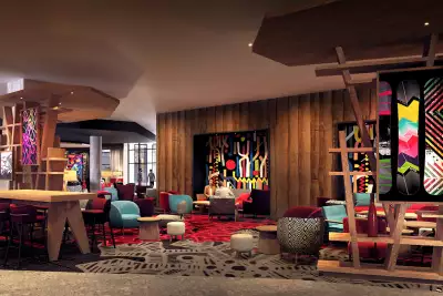 Equinoxe lobby lounge at Club Med Tignes in the French Alps