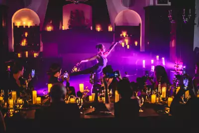 A performer at Evening of Darkness at the Fairmont Le Ch&acirc;teau Frontenac hotel, Quebec City
