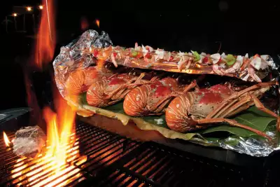 Barbados Rum and Food Festival | Lobsters on the grill