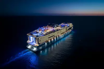 MSC World America at night