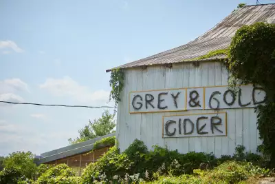 Grey County | The barn sign at Grey & Gold Cider in Grey County