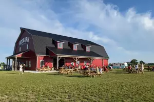 Chatham-Kent, Ontario | Picnic table dining at Red Barn Brewing