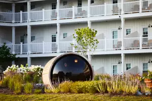 Finger Lakes, New York | The barrel sauna at The Lake House on Canandaigua