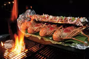 Barbados Rum and Food Festival | Lobsters on the grill