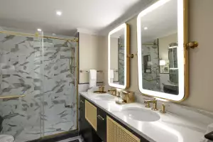 The bathroom inside a hotel room at Colony Club, Barbados