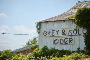 Grey County | The barn sign at Grey & Gold Cider in Grey County
