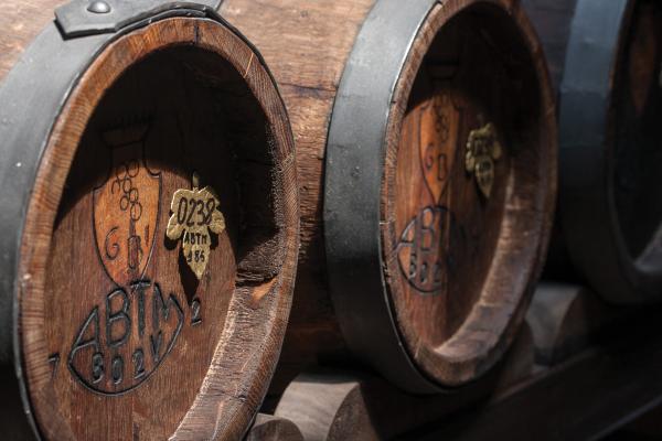 Balsamic vinegar aging in barrels in Modena, Italy Balsamic vinegar aging in barrels in Modena, Italy