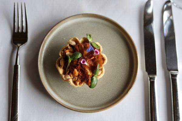 Mackinac Island | A beautifully presented dish on a plate on Mackinac Island