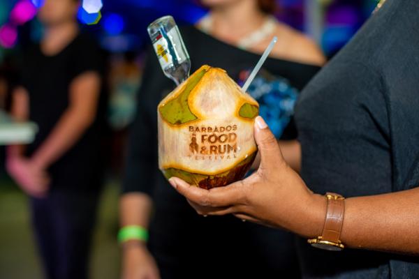 Barbados Rum and Food Festival | A drink in a coconut Barbados Rum and Food Festival | A drink in a coconut