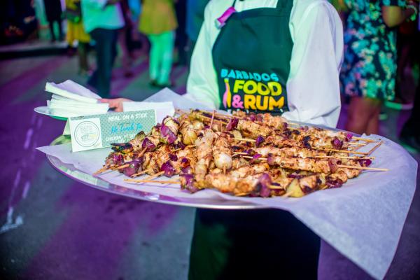 Barbados Rum and Food Festival | Skewers served on a tray Barbados Rum and Food Festival | Skewers served on a tray